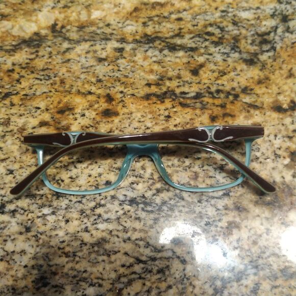 Candies C Kris Brn Eyeglasses Frames Brown Blue Square Full Rim 49-16-140 &Case - Picture 8 of 9
